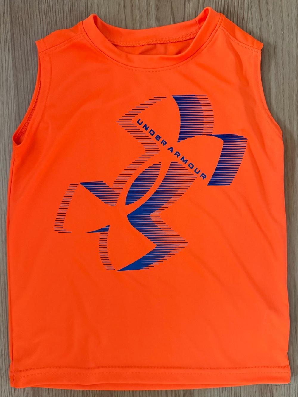 Under Armour Neon Orange Logo Tank Boys 5T